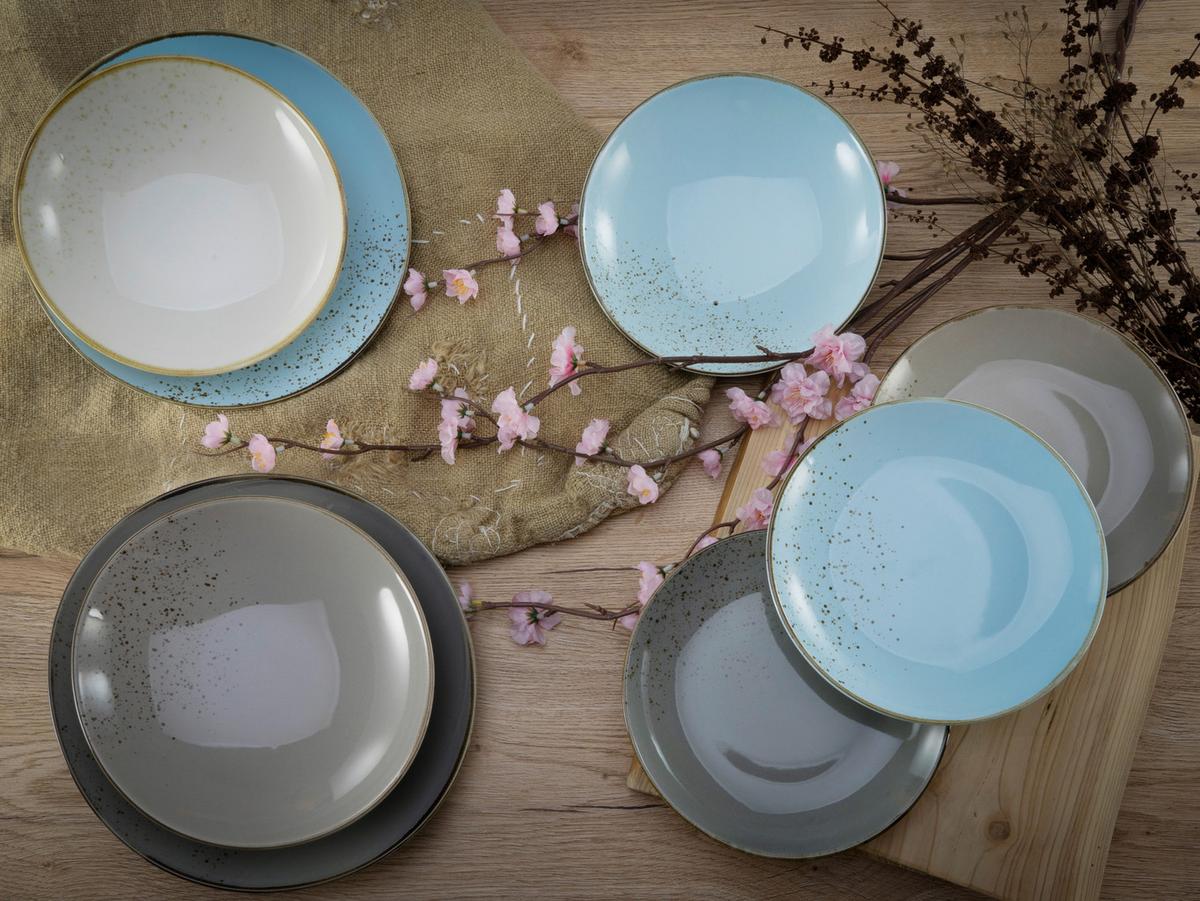 Kombiservice Keramik 4 Personen Geschirr Set - Multicolor, Basics, Keramik (31,5/31,5/38cm) - Creatable
