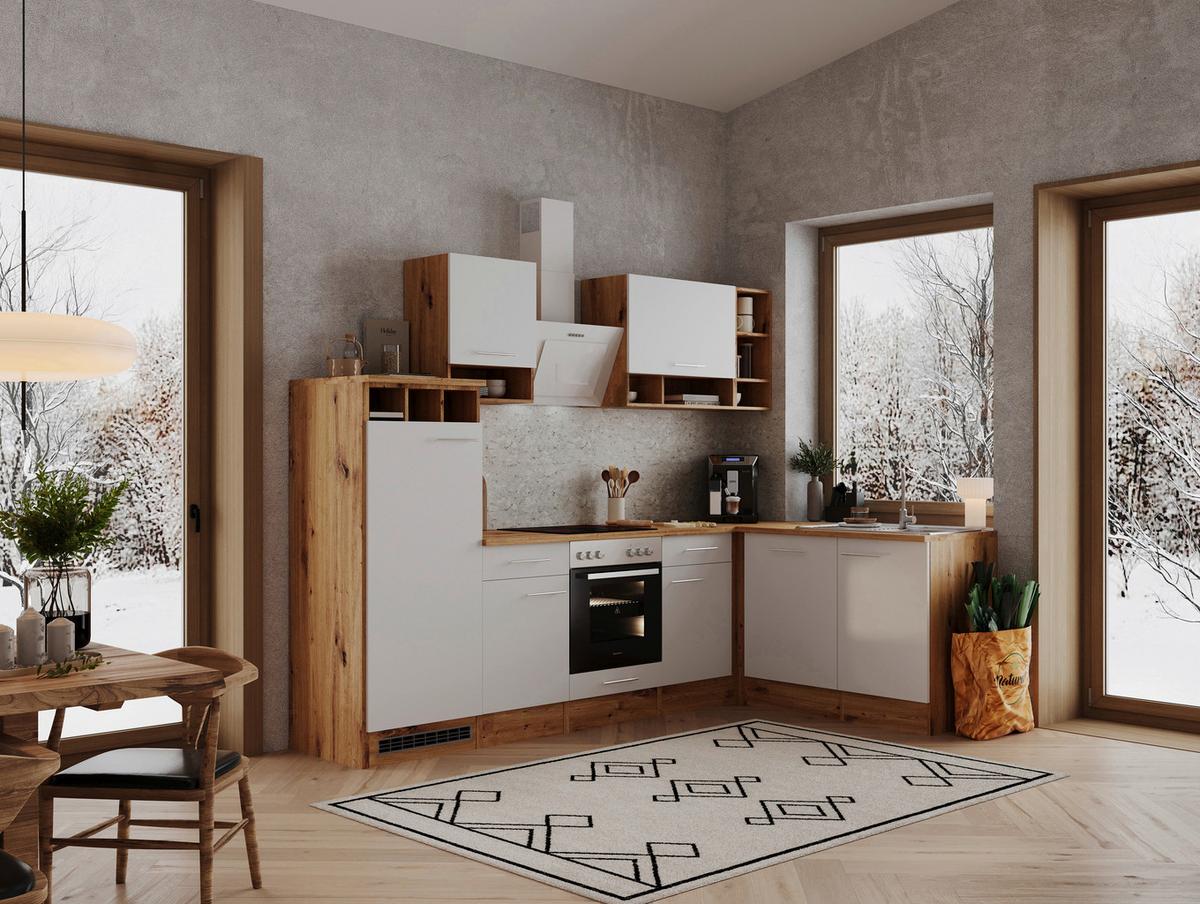 Eckküche Hilde Wildeiche - Wildeiche/Weiß, Basics, Holzwerkstoff (280/172cm) - Respekta