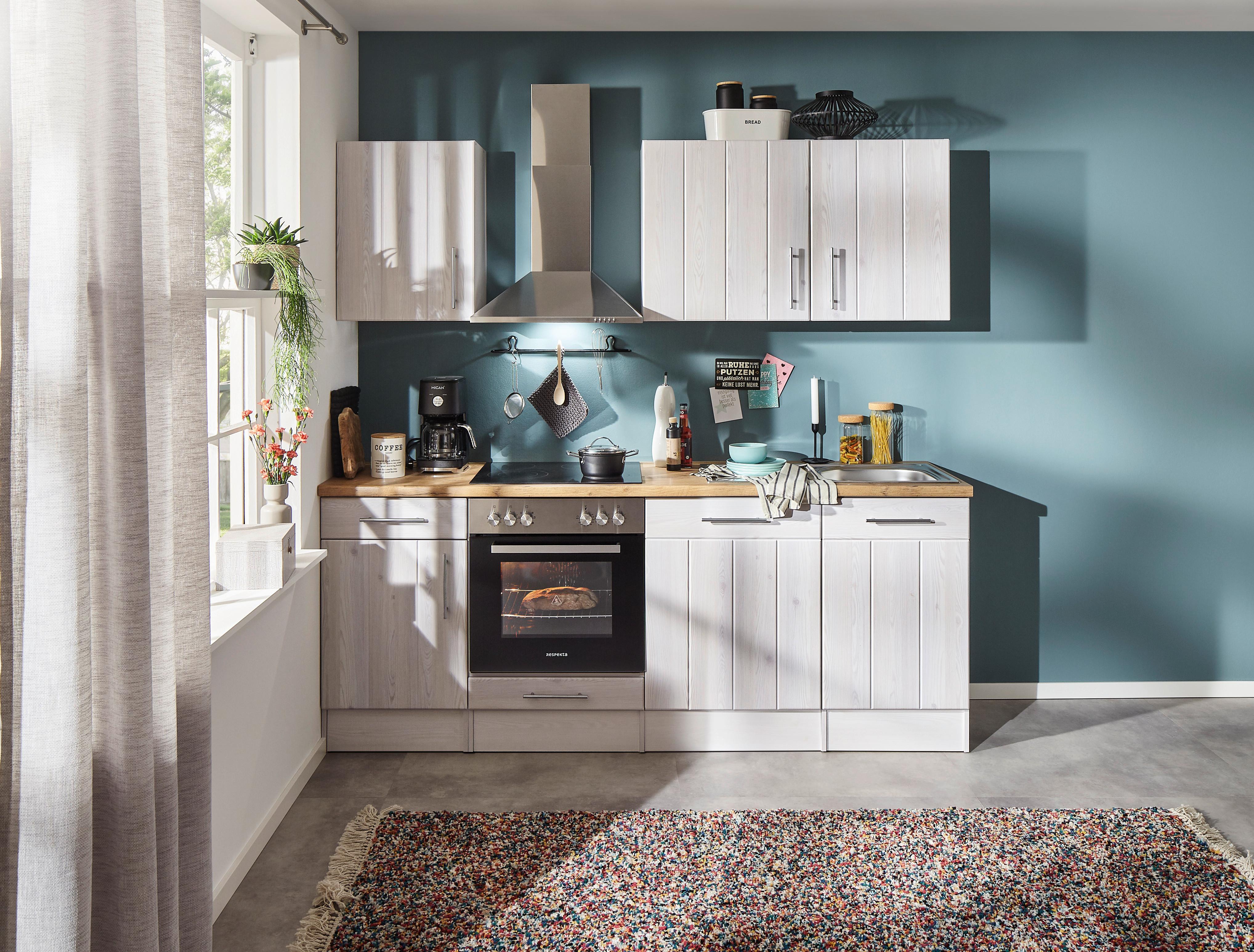 Küchenleerblock Anton Landhaus - Wildeiche/Lärchefarben, Basics, Holzwerkstoff (220cm) - Respekta