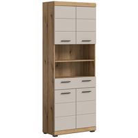 Hochschrank Bad Scout BxH 74x B: 74 cm Kaschmir/Naturfarben - Kaschmir/Schwarz, MODERN, Holzwerkstoff (74/191/31cm) - MID.YOU