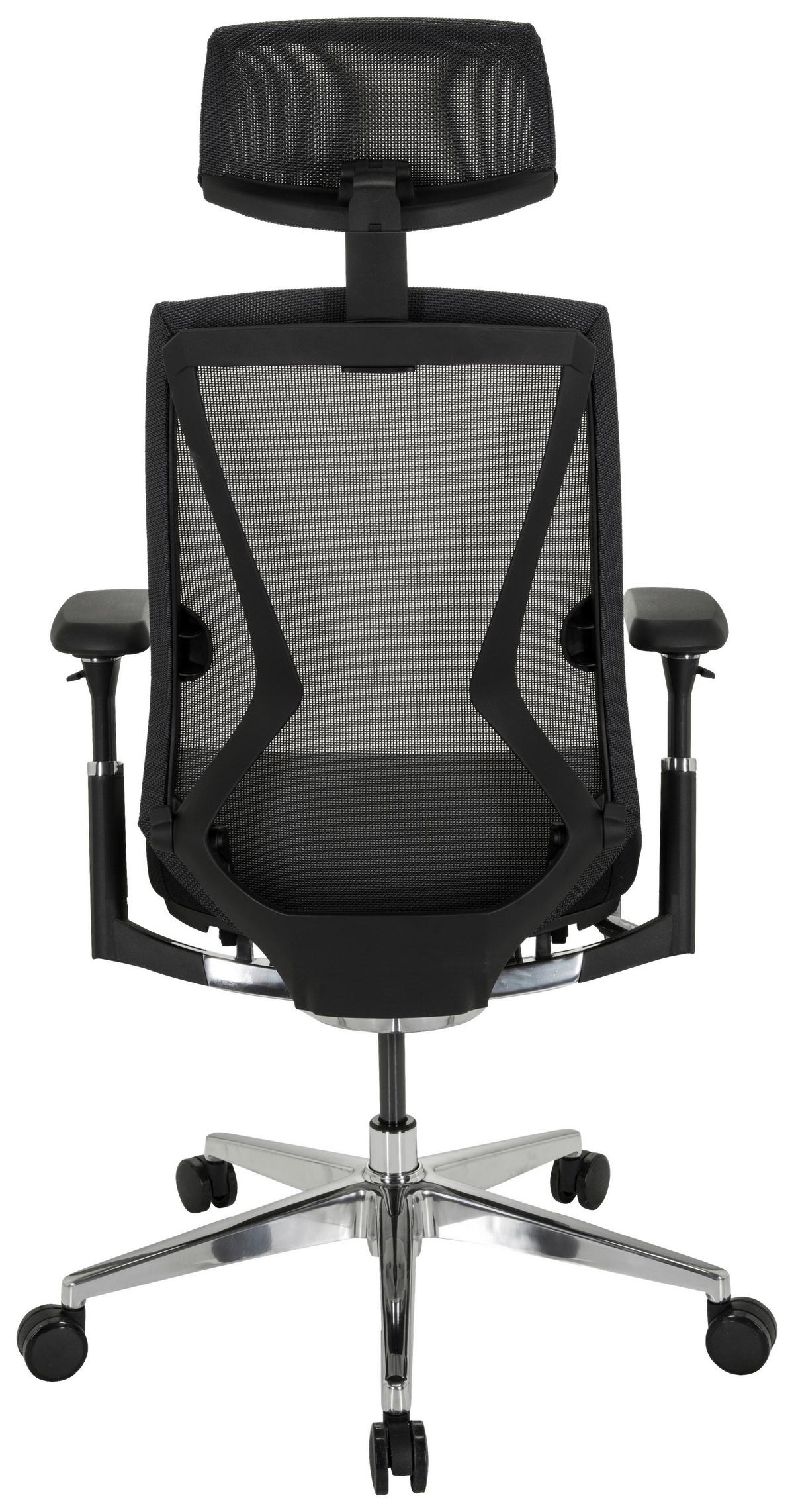 Drehstuhl Inspero Schwarz - Silberfarben/Schwarz, MODERN, Kunststoff/Textil (75/120/75cm) - MID.YOU