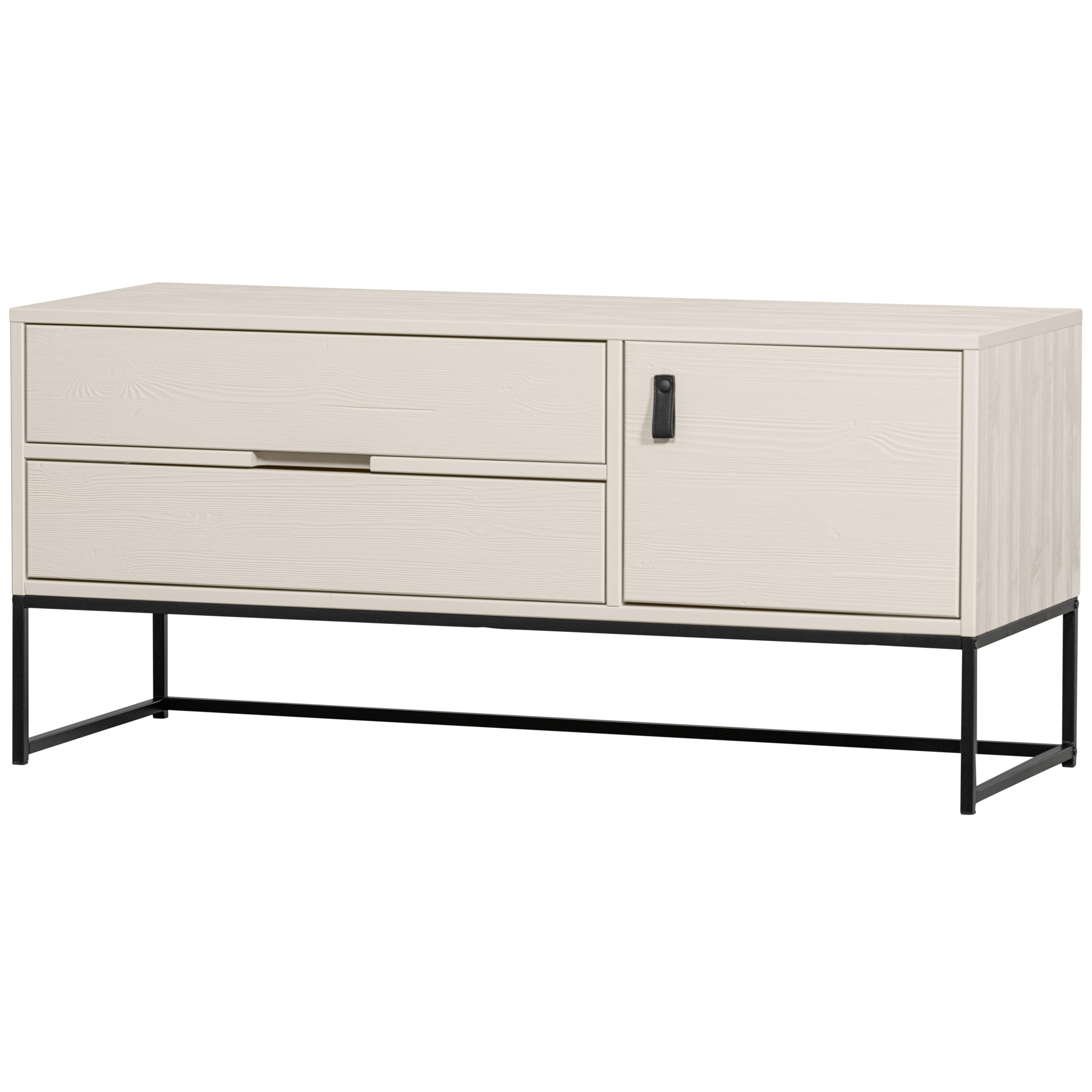 Lowboard Silas Hellgrau B: 120cm - Hellgrau/Schwarz, Design, Holz (120/55/44cm) - Livetastic