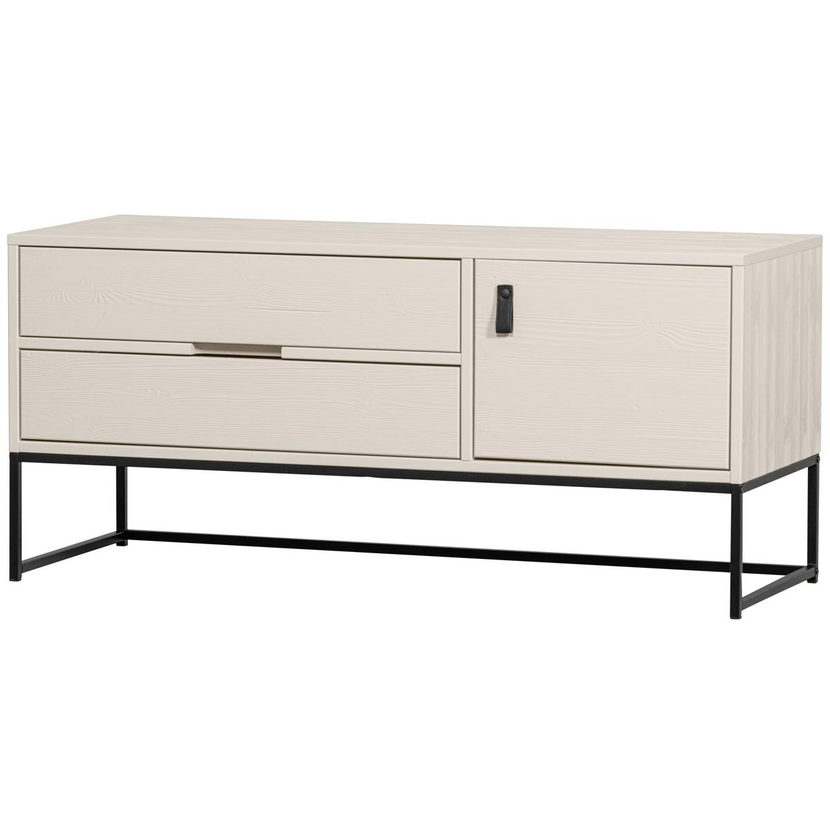 Lowboard Silas Hellgrau B: 120cm - Hellgrau/Schwarz, Design, Holz (120/55/44cm) - Livetastic