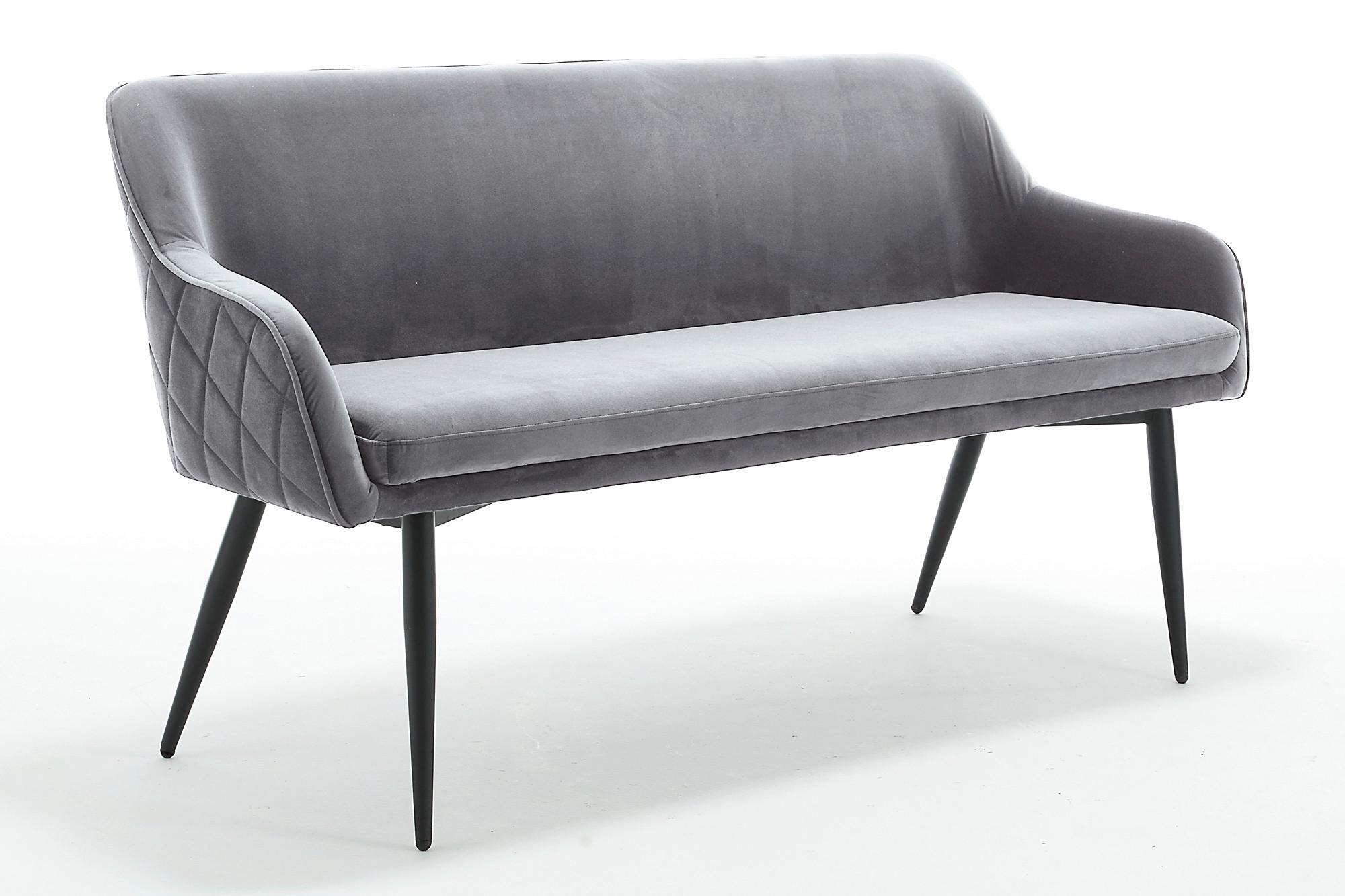 Sitzbank Grau B: 160 cm - Schwarz/Grau, MODERN, Textil (160/85/61cm) - Livetastic