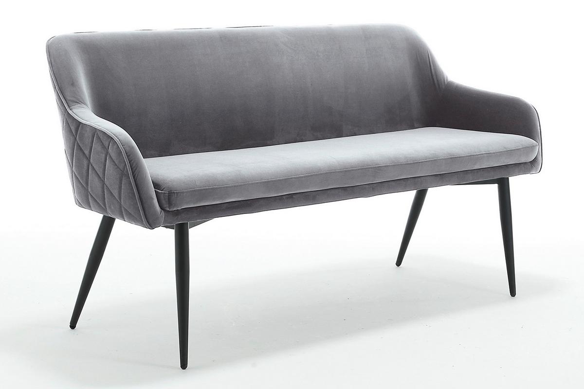 Sitzbank Grau B: 160 cm - Schwarz/Grau, MODERN, Textil (160/85/61cm) - Livetastic