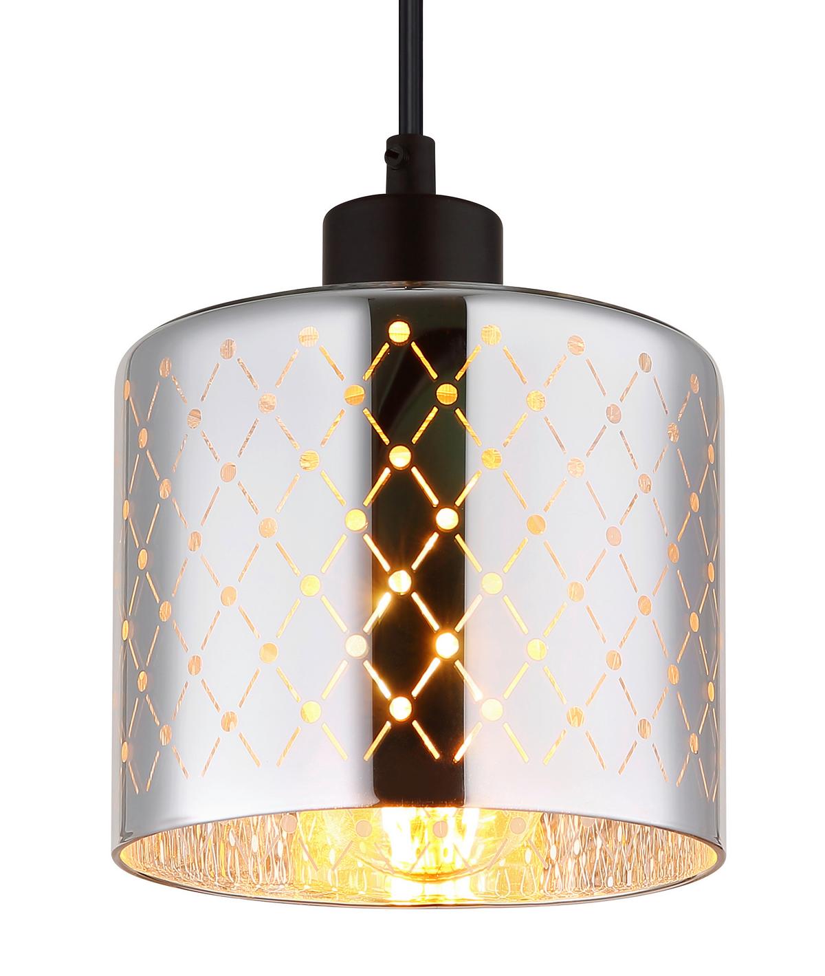 HÄNGELEUCHTE Exkl. 1xE27 40W - Klar/Chromfarben, Basics, Glas/Kunststoff (15/120cm) - Globo