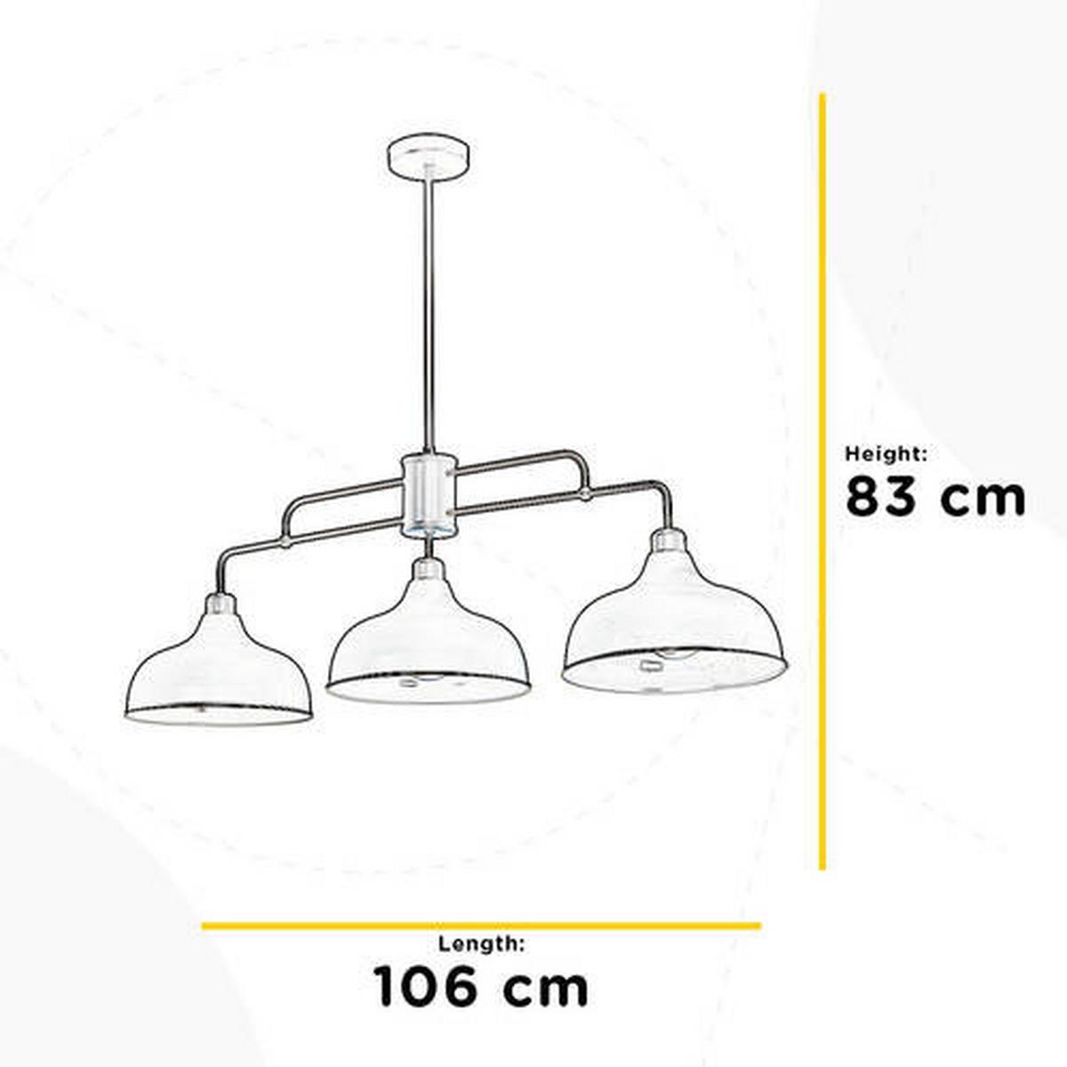 Hängeleuchte 4857/3 - Grau, KONVENTIONELL, Metall (106/83/45cm)