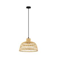 Hängeleuchte 43285* Ausnby - Schwarz/Naturfarben, Natur, Holz/Metall (37/110cm) - Eglo