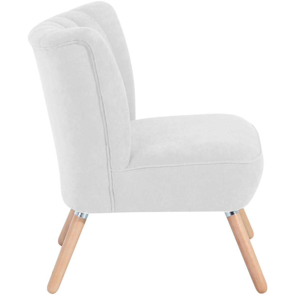 Polsterstuhl Alessandro Creme, Holz-Beine - Buchefarben/Creme, Design, Textil (70/80/66cm) - Max Winzer