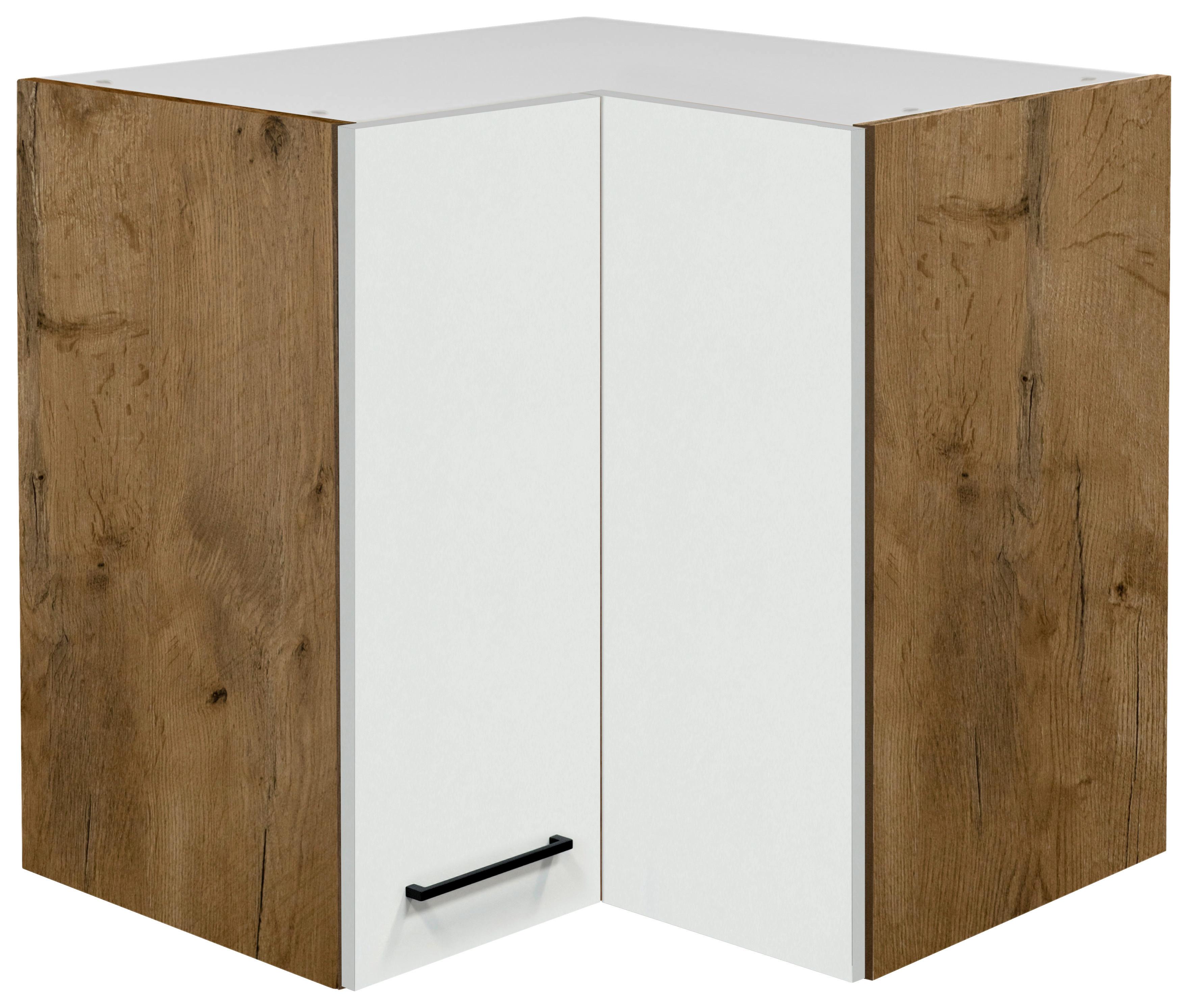 Rohová horná skrinka AVILA AVILA HE 60 - čierna/magnóliová, Konventionell, kov/kompozitné drevo (60/54,8/32cm) - FlexWell