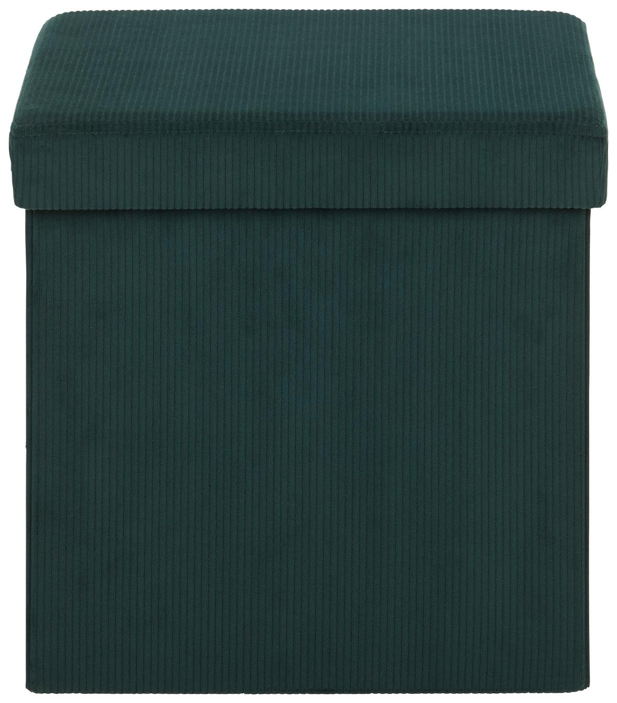SEDACÍ BOX CORD - tmavě zelená, textil (38/38/38cm) - Mömax