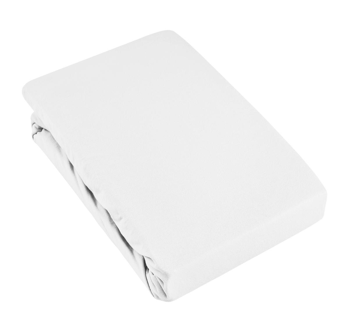 Napínacia plachta Basic, 90-100/200/28cm, biela - biela, Modern, textil (90/200cm) - Modern Living