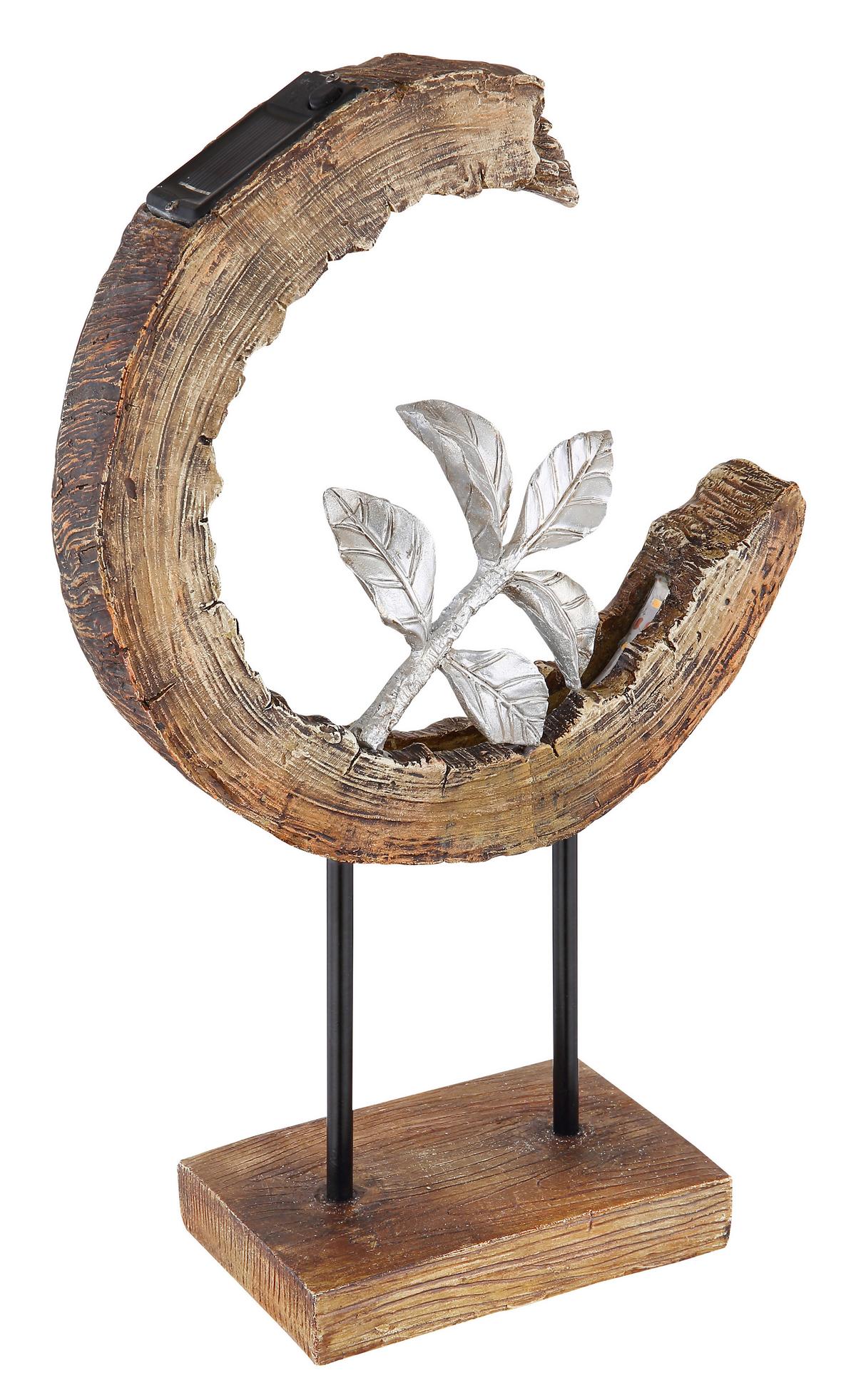 Solarleuchte 36514 - Silberfarben/Schwarz, Design, Kunststoff/Metall (24/10/52cm) - Globo