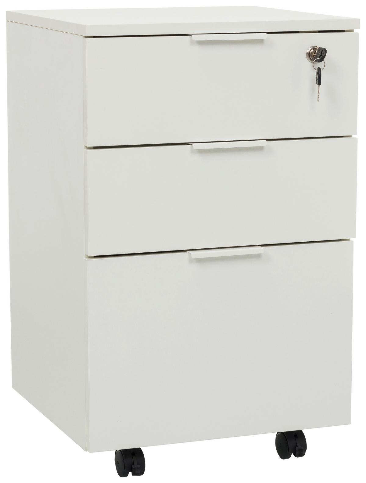 ROLLCONTAINER Weiß B: 41,5 cm - Weiß, MODERN, Holzwerkstoff/Kunststoff (41,5/66/40cm) - MID.YOU