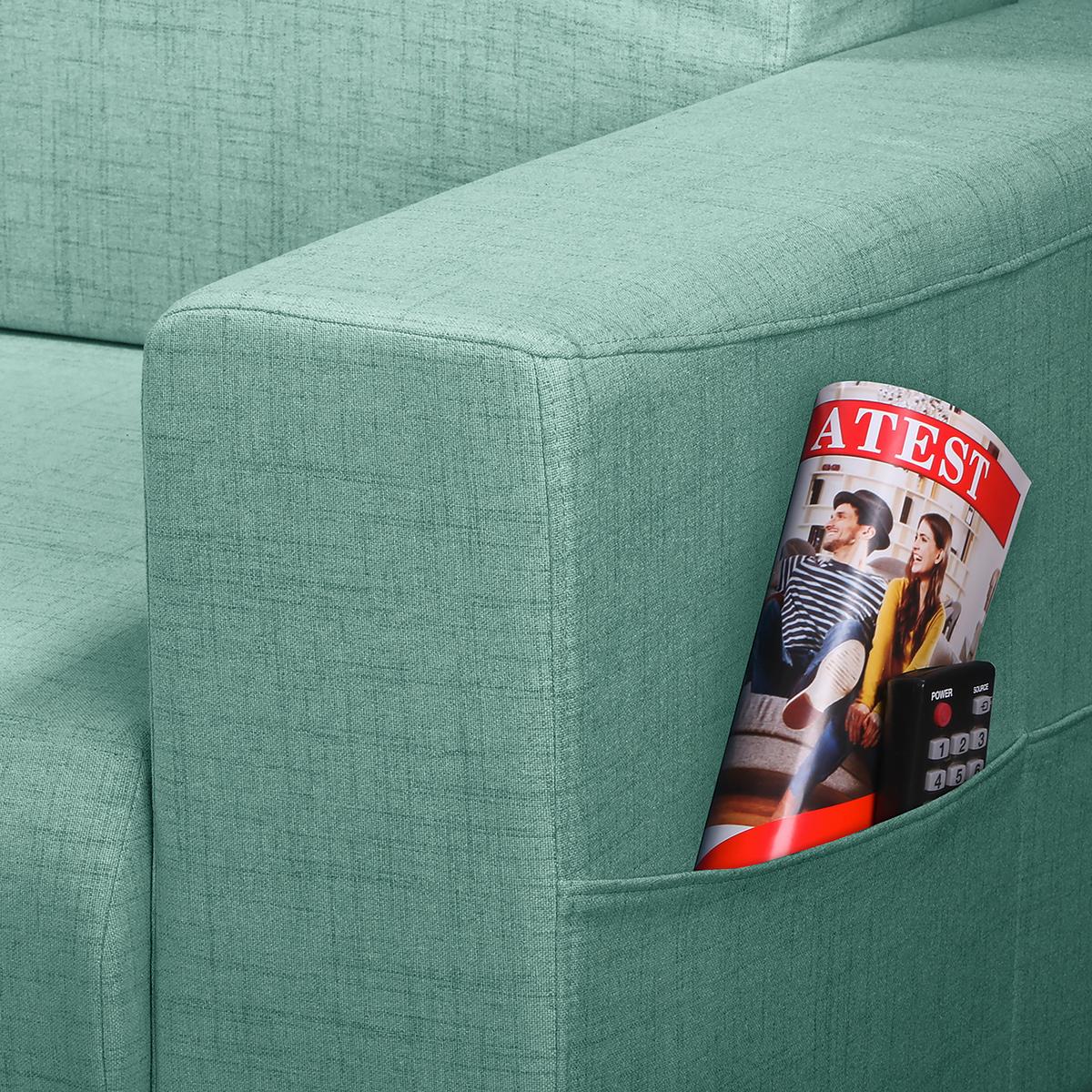 Ecksofa Bellal Mintgrün S: 257x174 Cm - Wengefarben/Mintgrün, Design, Textil (257/174cm) - Livetastic