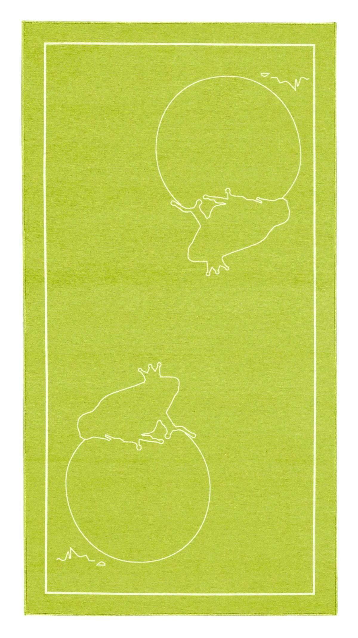 Kinderteppich Froschkönig Grün 80x150 Cm - Grün, Trend, Textil (80/150cm)