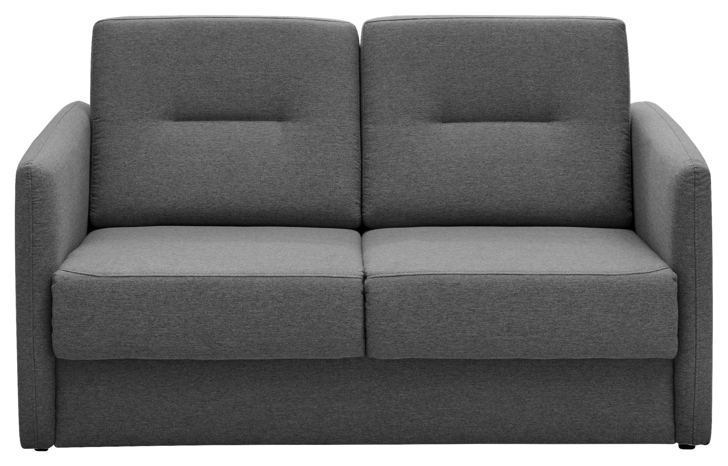 2-Sitzer-Sofa Mit Schlaffunktion Regi Grau - Schwarz/Grau, KONVENTIONELL, Textil (147/89/87cm) - Livetastic