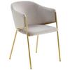 Armlehnstuhl Kronos -Trend Hellgrau/gold - Goldfarben/Hellgrau, Trend, Textil/Metall (53/77/60cm) - Livetastic