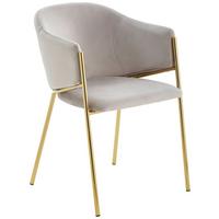 STOLIČKA S PODRÚČKAMI KRONOS -TREND- - zlatá/svetlosivá, Trend, kov/textil (53/77/60cm) - Livetastic