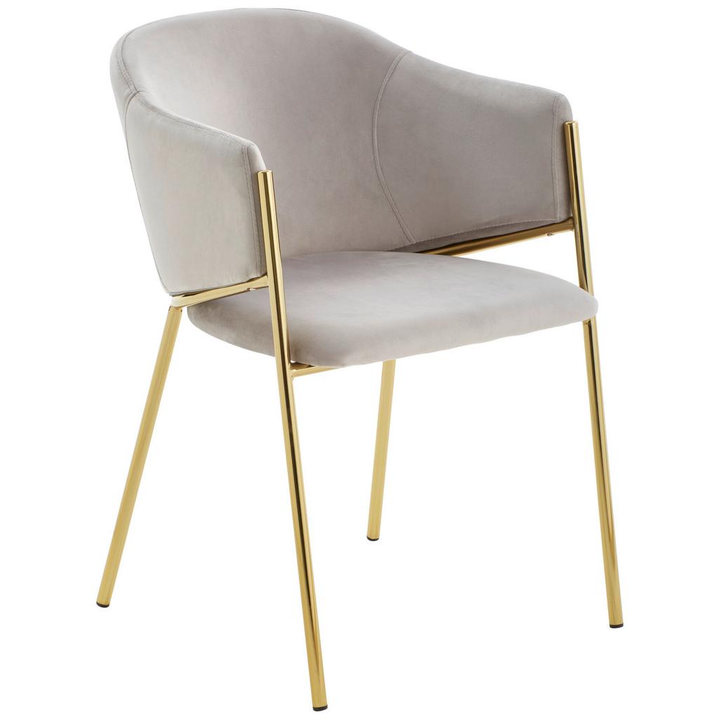 Armlehnstuhl Kronos -Trend Hellgrau/gold