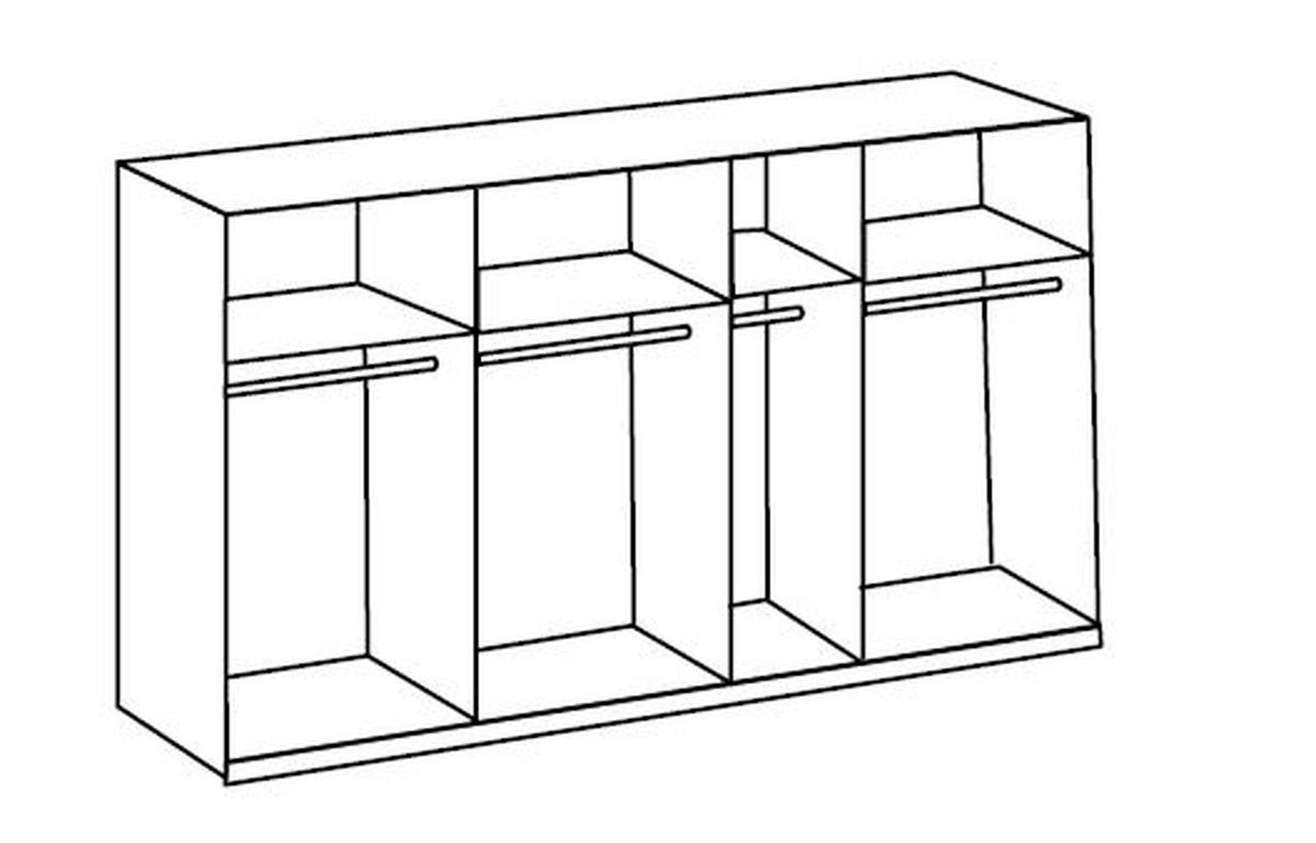 Schwebetürenschrank 350cm Level 36a, Weiß/eiche - Eichefarben/Weiß, Basics, Holzwerkstoff (350/216/65cm) - MID.YOU