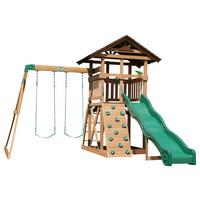 Spielturm B2200159 - Braun/Grün, KONVENTIONELL, Holz (430/310/380cm) - Ambia Garden
