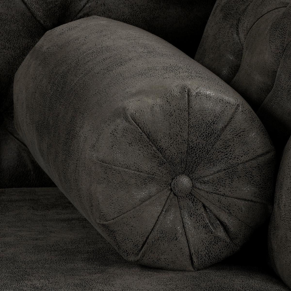 Récamiere Pako Anthrazit B: 185cm - Anthrazit/Braun, Design, Textil (185/93/75cm) - Livetastic