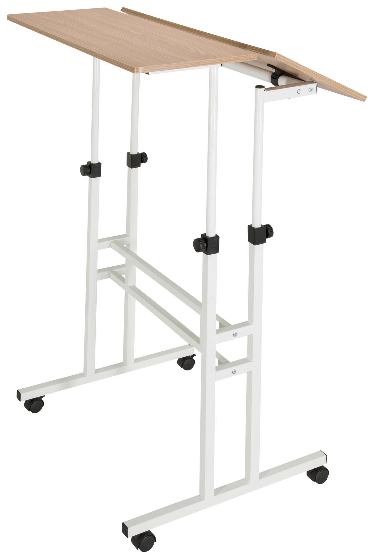 Schreibtisch Workstation Weiß/Eiche Dekor - Eichefarben/Weiß, Basics, Holzwerkstoff/Kunststoff (120/82-128/60cm) - MID.YOU