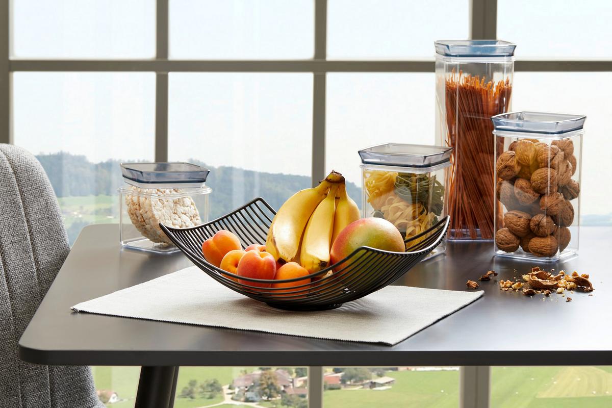 Vorratsdose Tessy ca. 650 ml, Spülmaschinengeeignet - Transparent/Hellgrau, KONVENTIONELL, Kunststoff (10/10/10cm) - Luca Bessoni