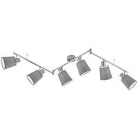 Deckenleuchte Jeff L: 145 cm 6-Flammig Schwenkbar - Grau, Design, Textil (11/145cm) - Fischer & Honsel