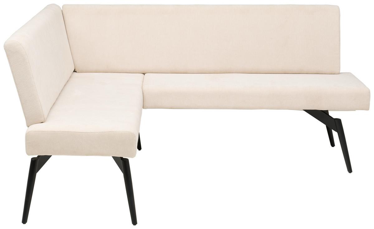 Eckbank Tinos Beige, S: 150x190 Cm - Beige/Schwarz, KONVENTIONELL, Textil/Metall (150/190cm) - MID.YOU