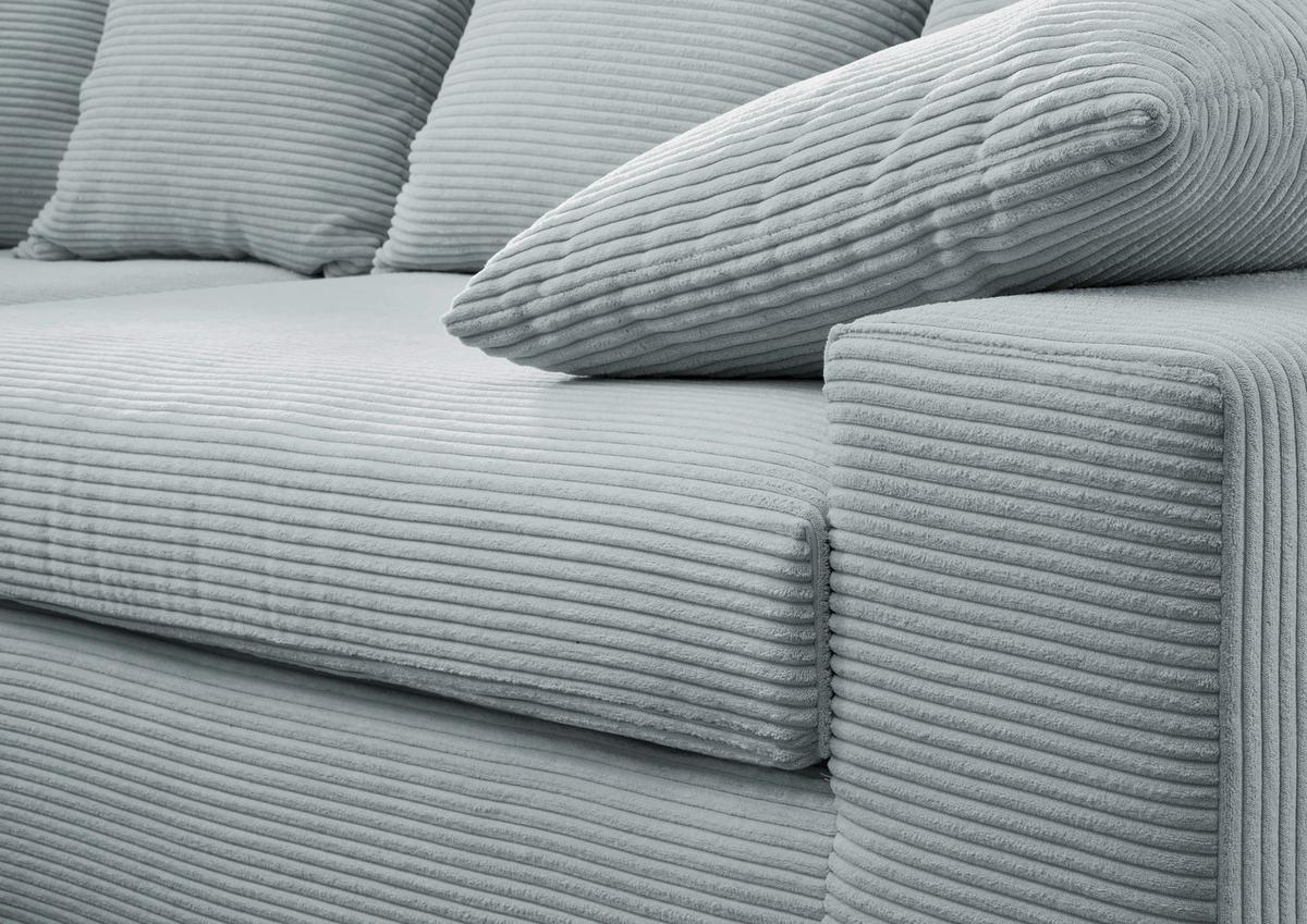 Ecksofa Avellino Hellblau S: 200/278 cm - Schwarz/Hellblau, MODERN, Textil (200/278cm) - Livetastic