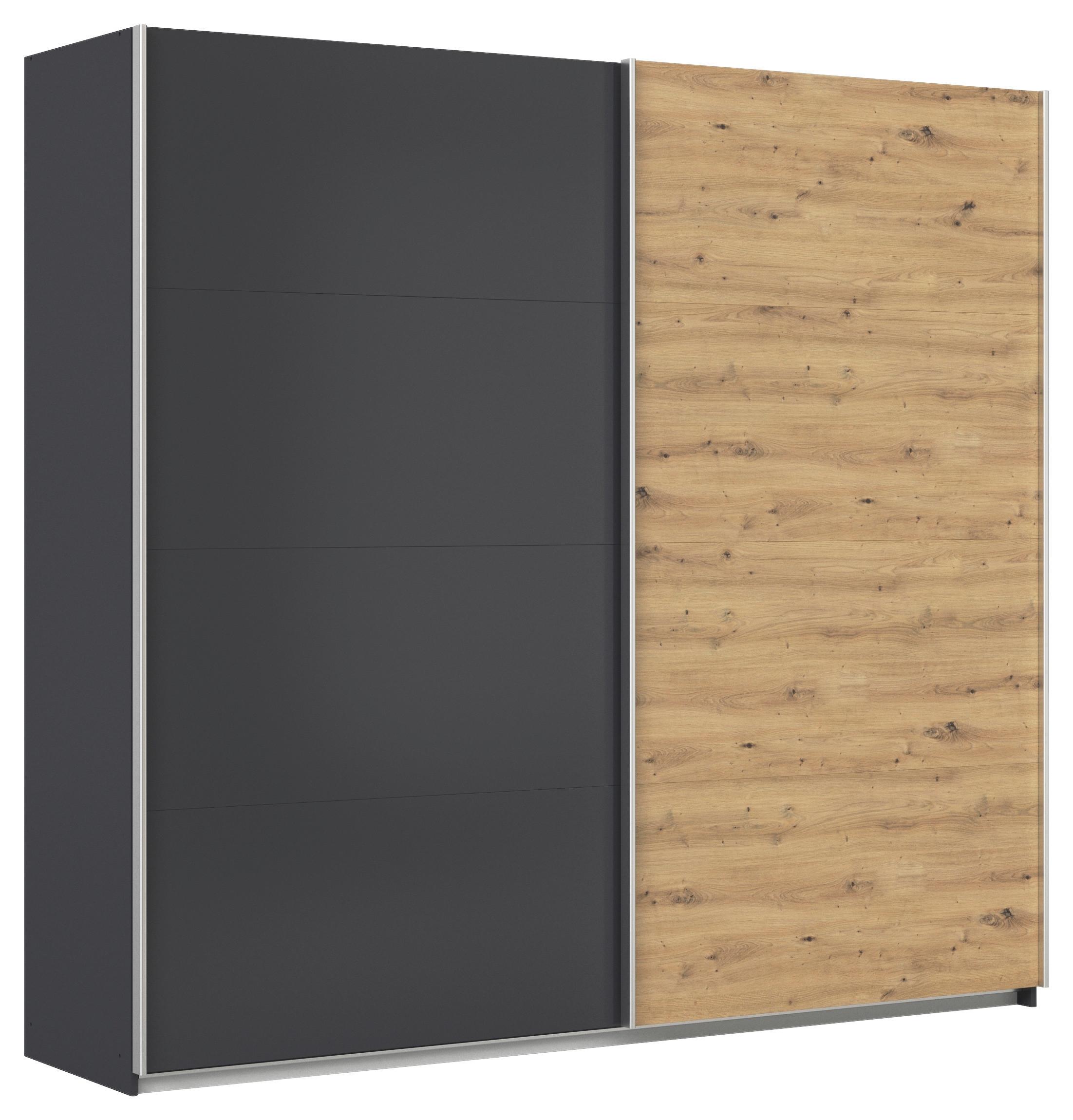 Schwebetürenschrank B: 225cm Feldkirch Grau/Eiche Dekor - Anthrazit/Eiche Artisan, MODERN, Holzwerkstoff (225/210/62cm)