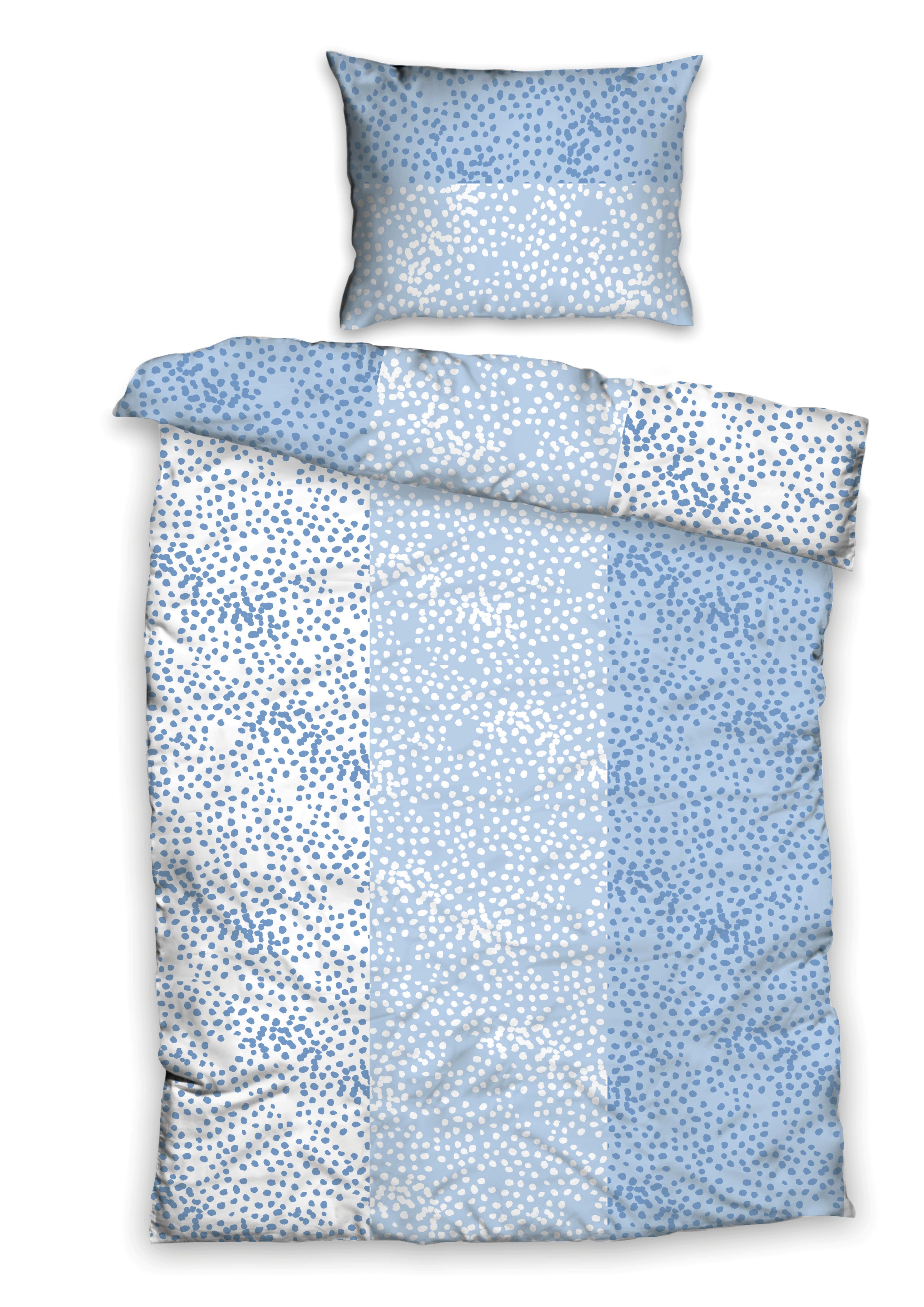 Povlečení Greta, 140/200cm, Modrá - bílá/modrá, Basics, textil (140/200cm)