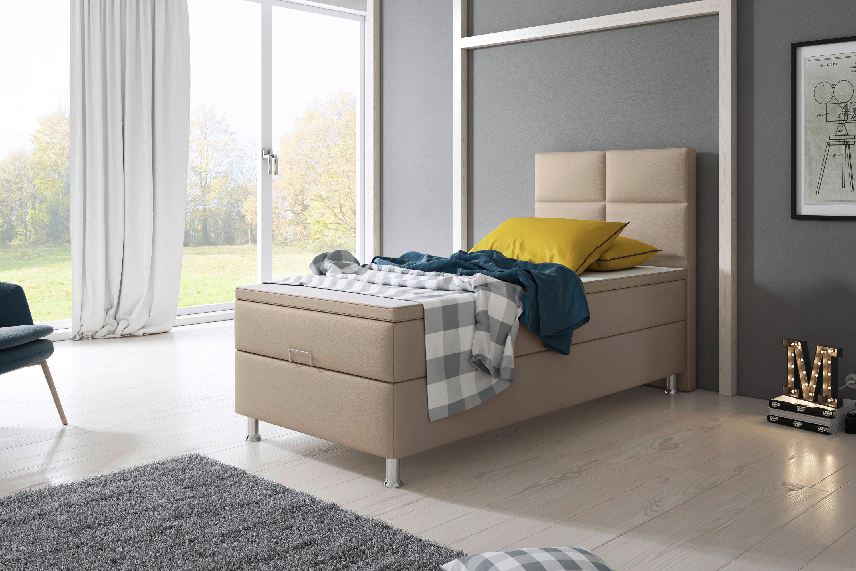 Boxspringbett MIAMI-BK mit 90 cm Breite