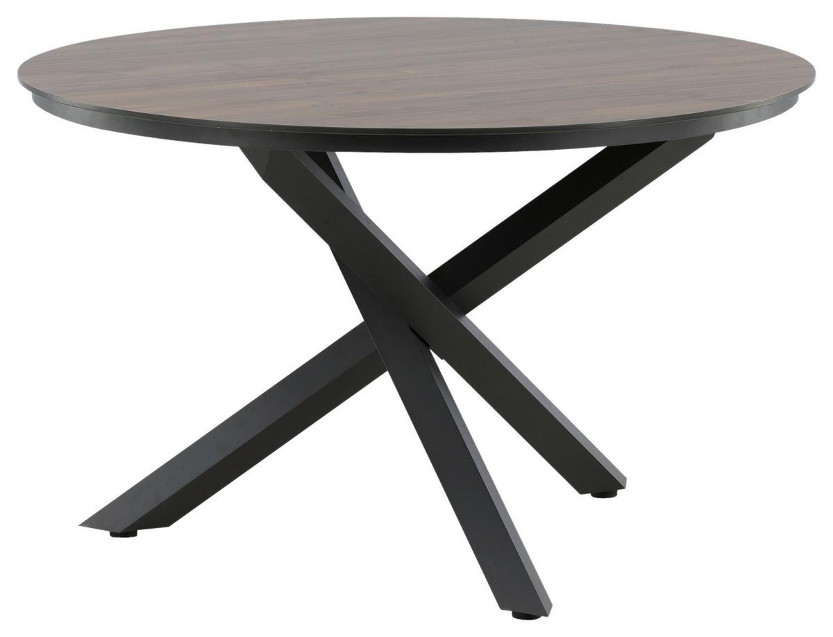 Gartentisch Llama - Schwarz/Braun, KONVENTIONELL, Kunststoff/Metall (120/120/75cm) - Gardenson