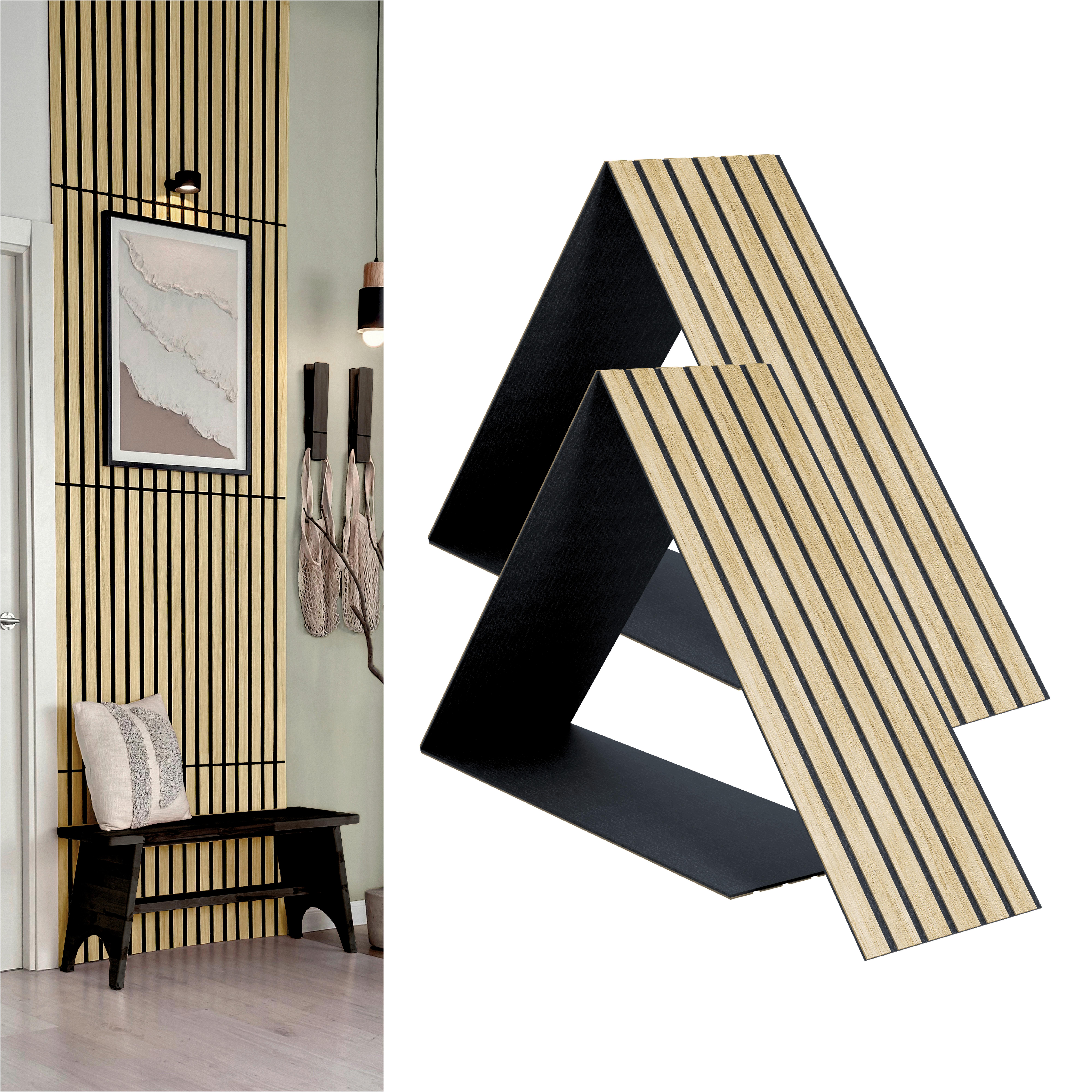 Akustikpaneel Compact Eiche Hell - Hellbraun/Eichefarben, Basics, Holz/Holzwerkstoff (30.5/244/1.03cm) - Novel