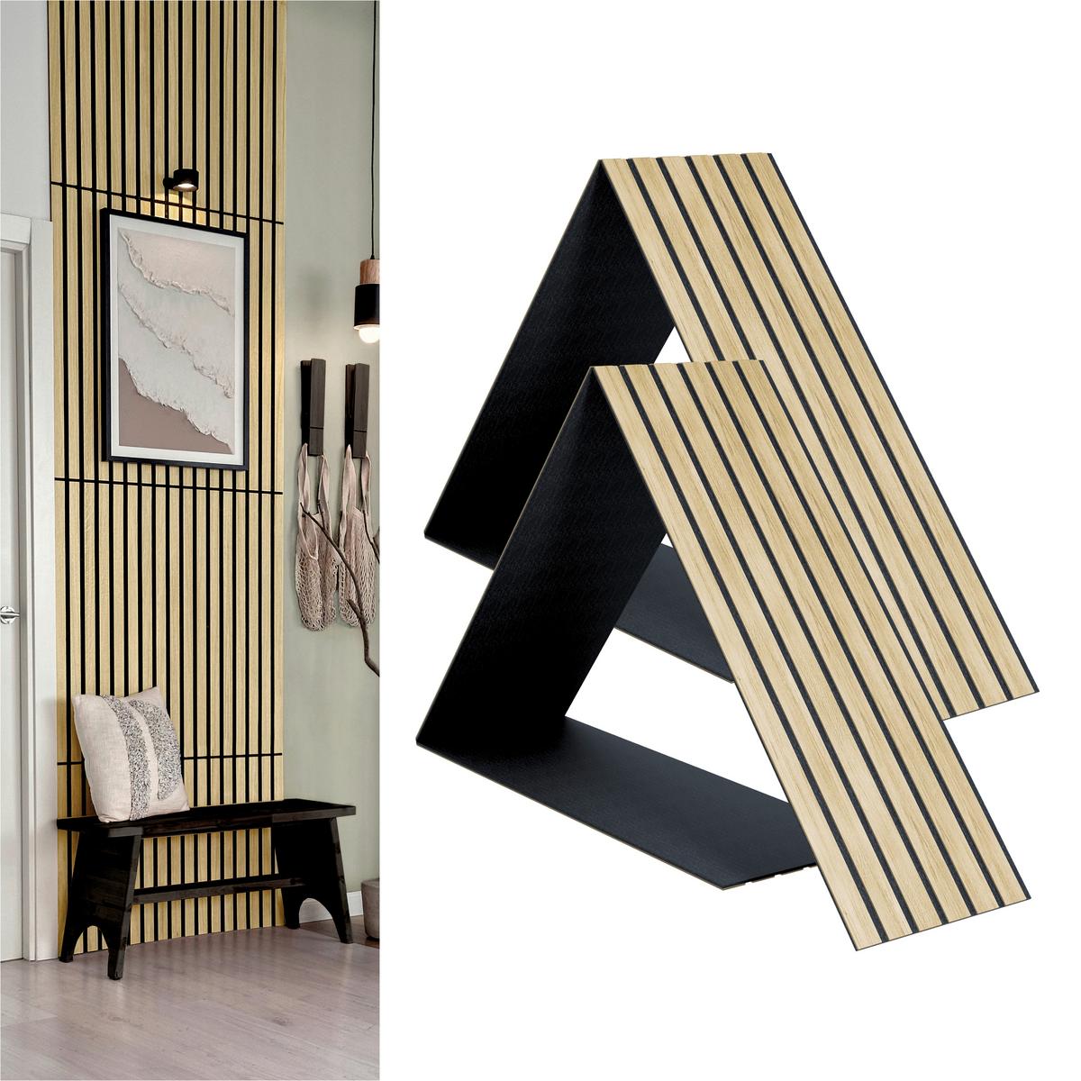 Akustikpaneel Compact Eiche Hell - Hellbraun/Eichefarben, Basics, Holz/Holzwerkstoff (30.5/244/1.03cm) - Novel