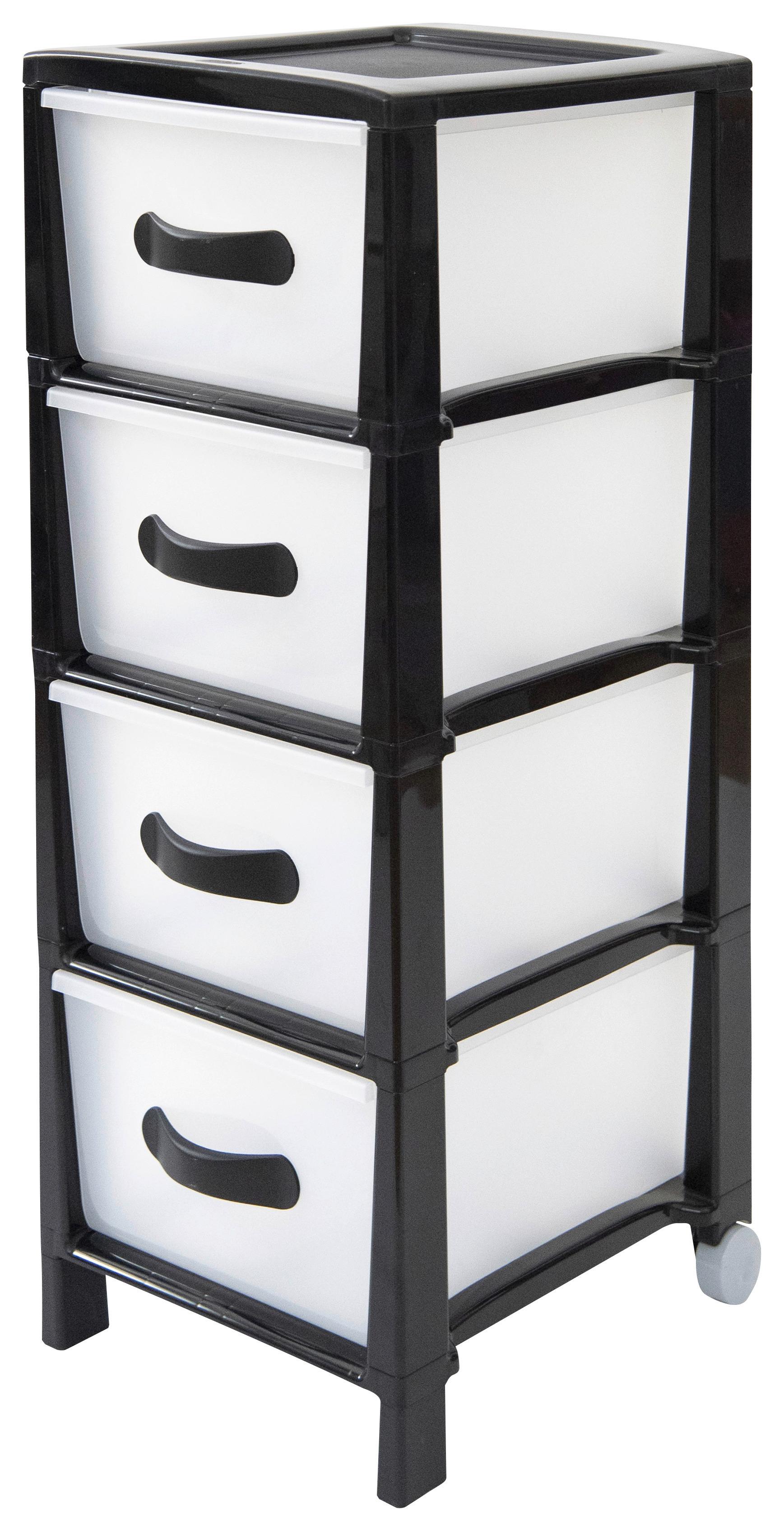 Allzweckwagen Futura Slim Mit 4 Fächern Kunststoff B: 38 cm - Schwarz, Basics, Kunststoff (29,5/38/76cm)
