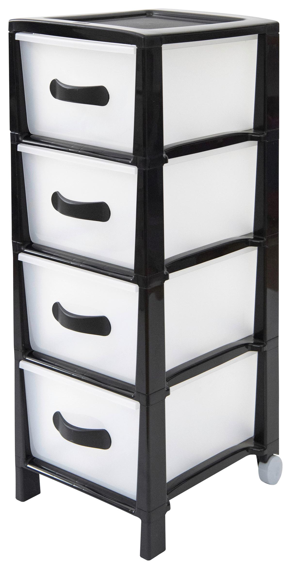 Allzweckwagen Futura Slim Mit 4 Fächern Kunststoff B: 38 Cm - Schwarz, Basics, Kunststoff (29,5/38/76cm)