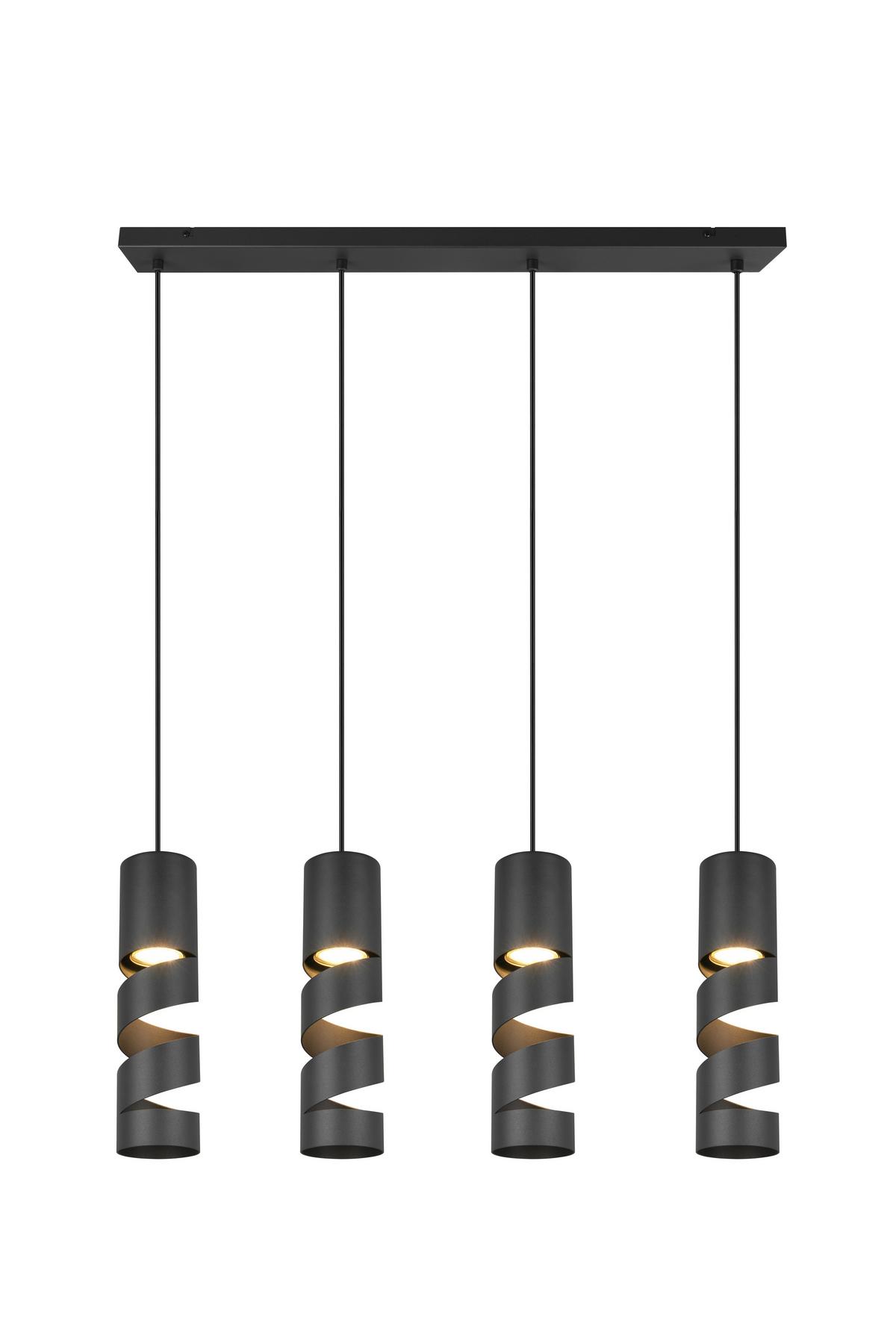 Pendelleuchte 364000432 Stream - Schwarz, KONVENTIONELL, Metall (80/9/150cm) - Trio Leuchten