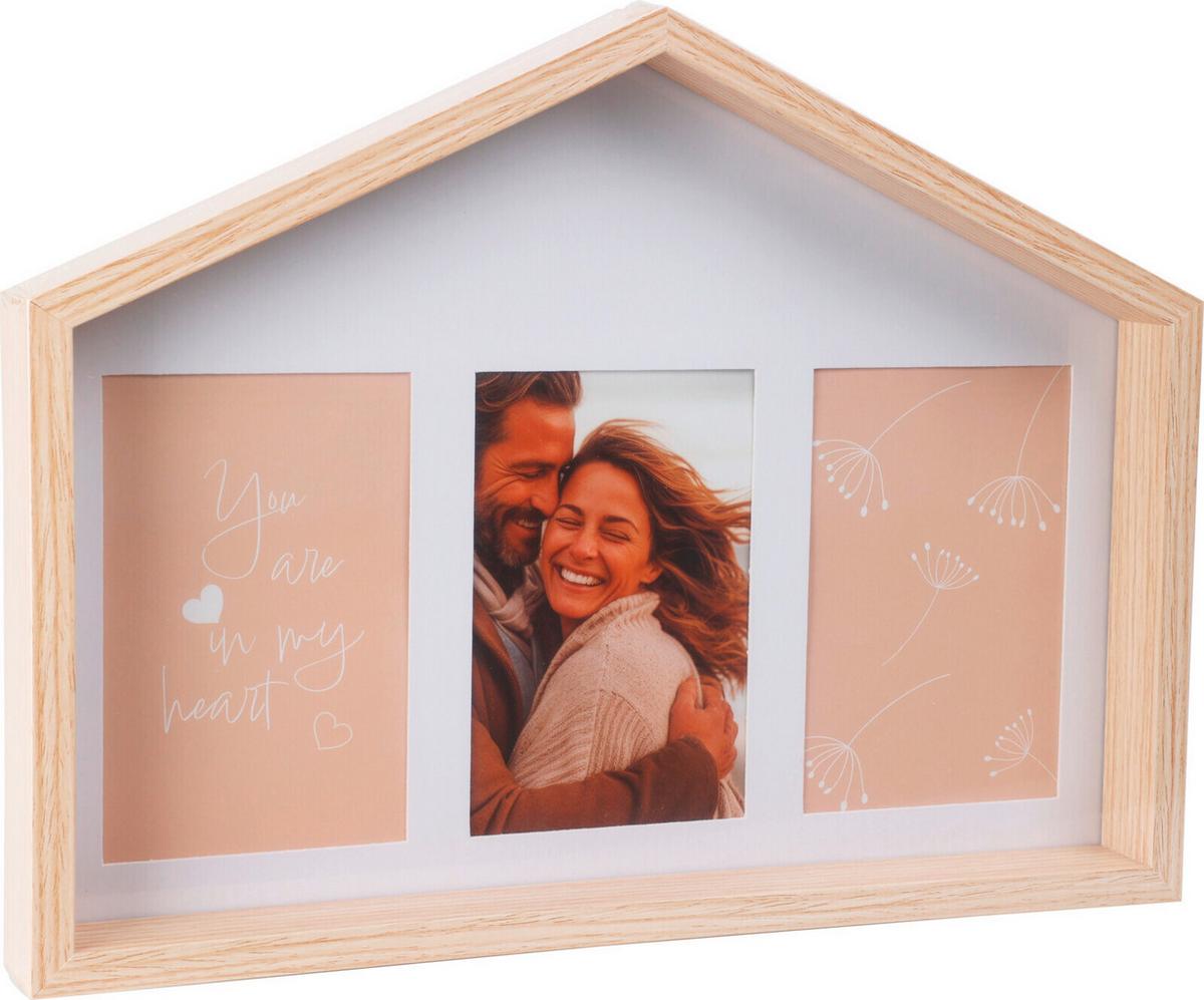 Képkeret House - natúr színű/fehér, faalapú anyag (36,6/27,2/4cm)