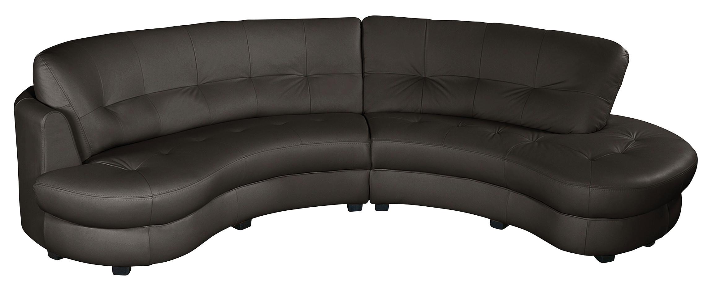 Ecksofa Bretania Dunkelbraun, S: 300x113 Cm - Dunkelbraun/Schwarz, Design, Leder/Textil (300/113cm) - Livetastic