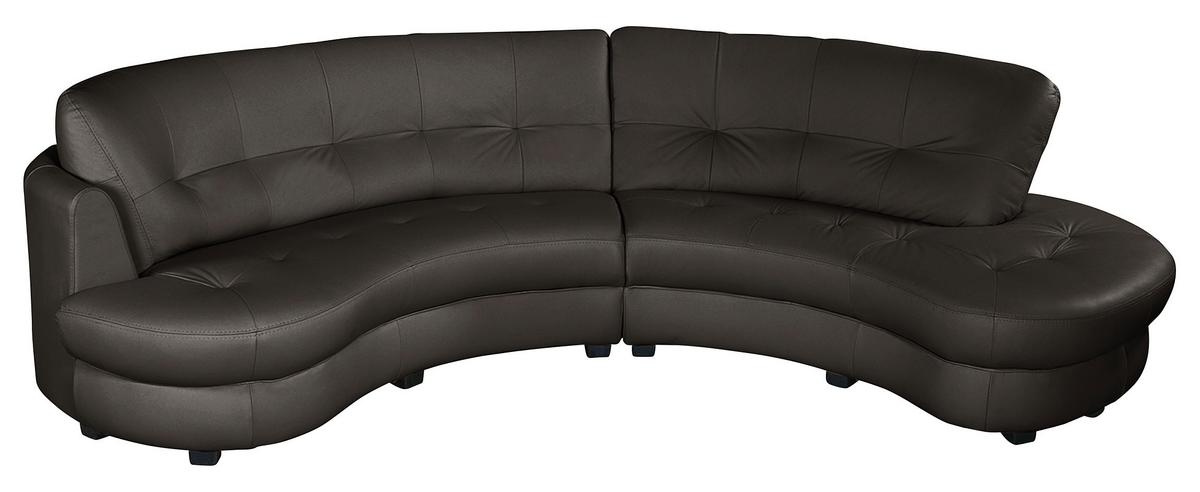Ecksofa Bretania Dunkelbraun, S: 300x113 cm - Dunkelbraun/Schwarz, Design, Leder/Textil (300/113cm) - Livetastic