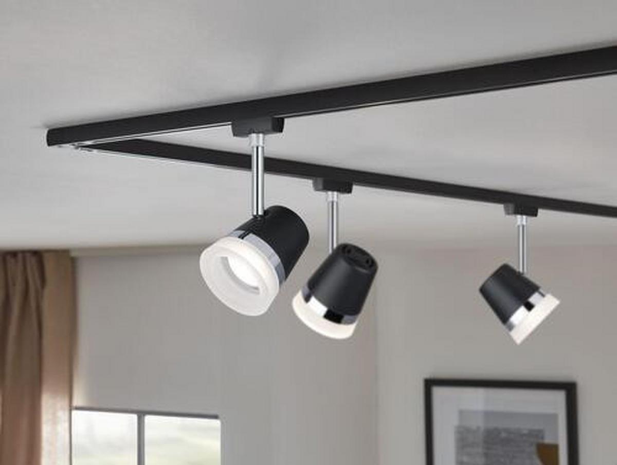 LED-Deckenleuchte Urail Spot Cone für Schienensystem - Chromfarben/Schwarz, Design, Kunststoff/Metall (18,0cm) - Paulmann