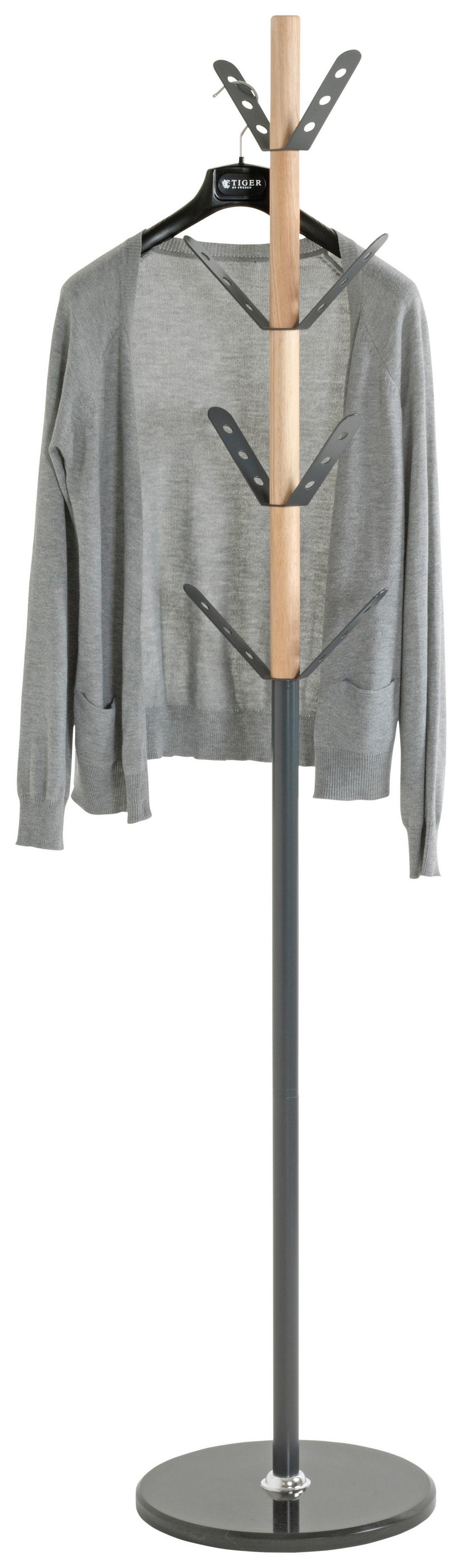 Kleiderständer Rom - Anthrazit/Schwarz, MODERN, Holz/Stein (35/179cm)