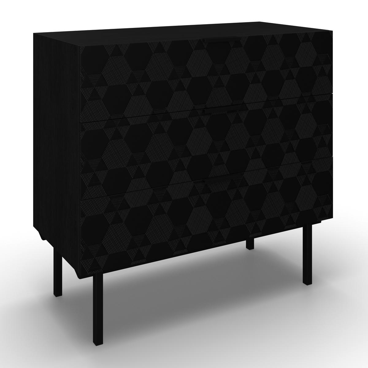 Komoda ROMA - čierna, Modern, kov/drevo (85/80/40cm) - Bessagi Home