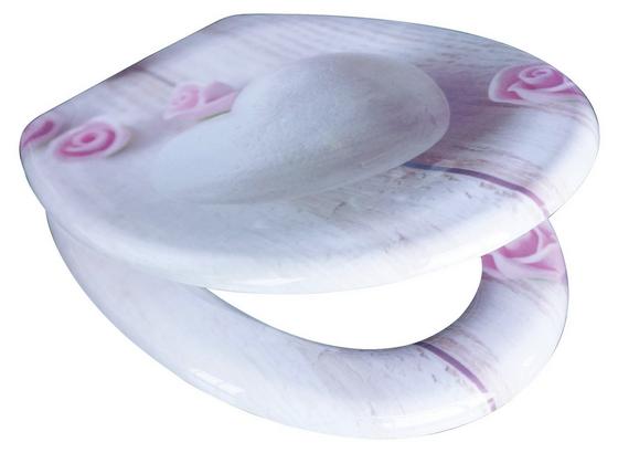 WC-Sitz Duroplast Romantic - Rosa/Weiß, MODERN, Kunststoff (37,4/45,3cm) WC-Sitz Duroplast Romantic - Rosa/Weiß, MODERN, Kunststoff (37,4/45,3cm)