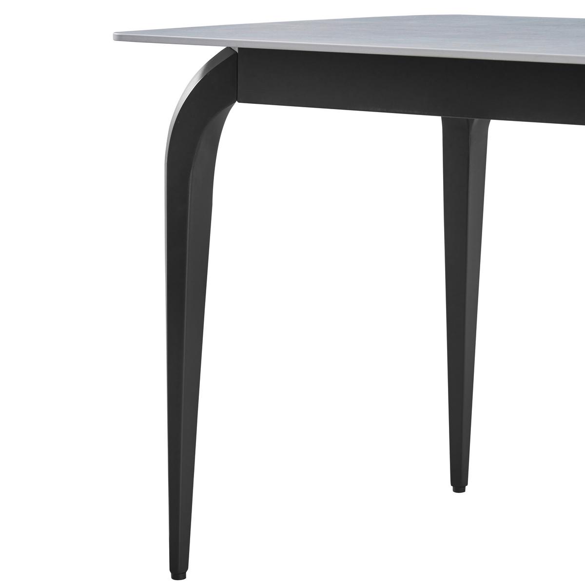 Esstisch Ibiza 160 Keramik grau, B: 160cm - Schwarz/Grau, MODERN, Keramik/Metall (160/90/76cm)