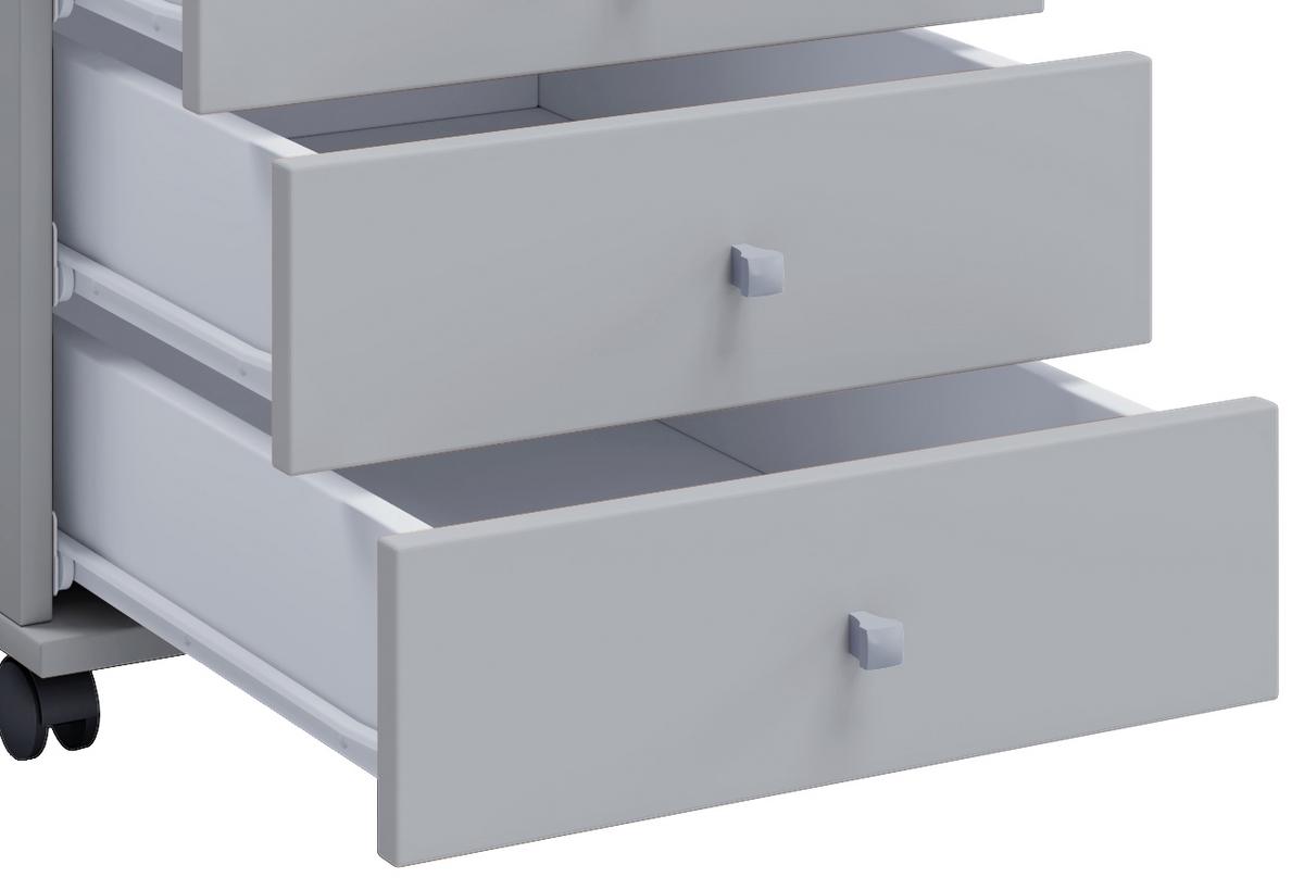 Rollcontainer Grau Lona Mini 42x57x50 Cm - Grau, Basics, Holzwerkstoff/Kunststoff (42/57/50cm) - MID.YOU